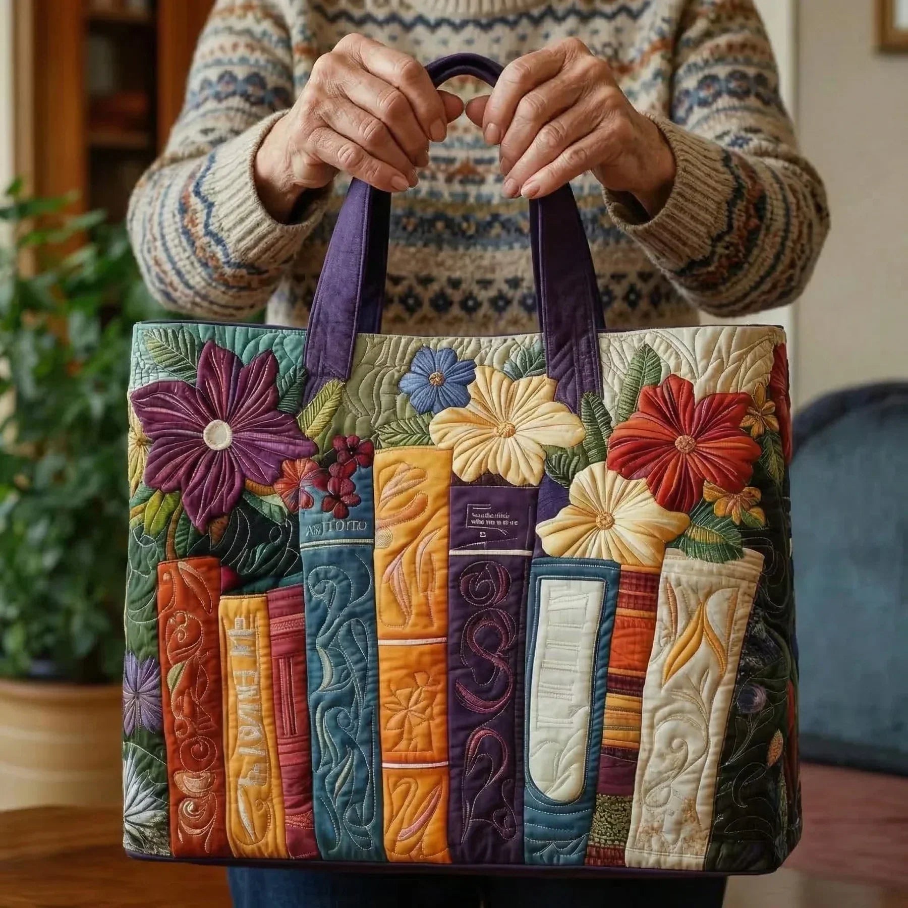 Sac fourre-tout matelassé - Amateurs de livres