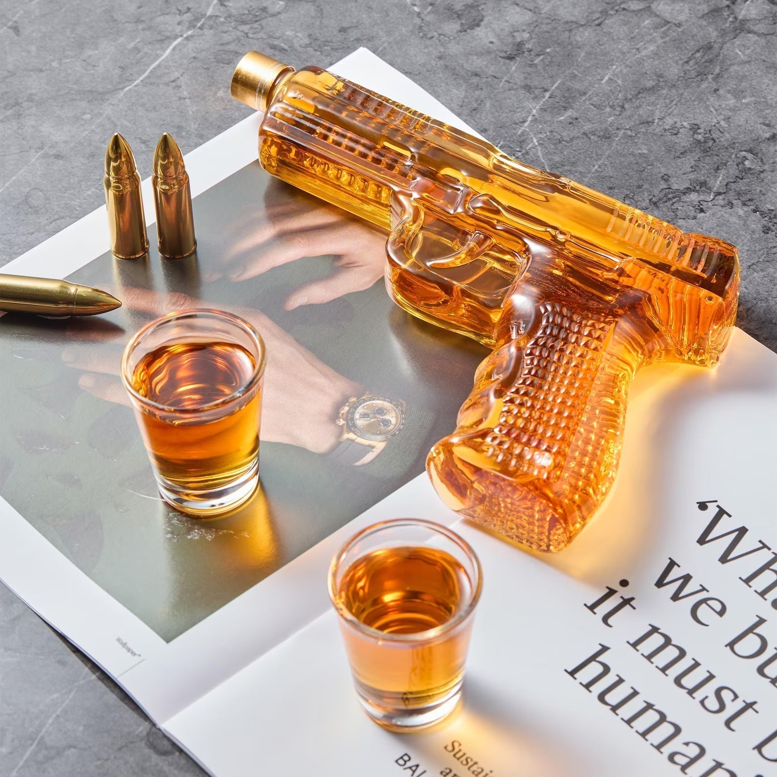 Bouteille de Whisky – Édition Set de Pistolet avec Verres